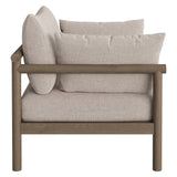 Lyric 2-Piece Outdoor Patio Teak Wood Armchair and Ottoman Set in Weathered Gray Pebble