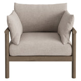 Lyric 2-Piece Outdoor Patio Teak Wood Armchair and Ottoman Set in Weathered Gray Pebble