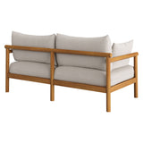 Lyric Outdoor Patio Teak Wood Loveseat in Natural Sail