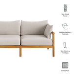Lyric Outdoor Patio Teak Wood Loveseat in Natural Sail