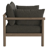 Lyric 2-Piece Outdoor Patio Teak Wood Loveseat with Ottoman Set in Weathered Gray Flint