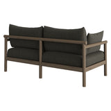 Lyric Outdoor Patio Teak Wood Loveseat in Weathered Gray Flint