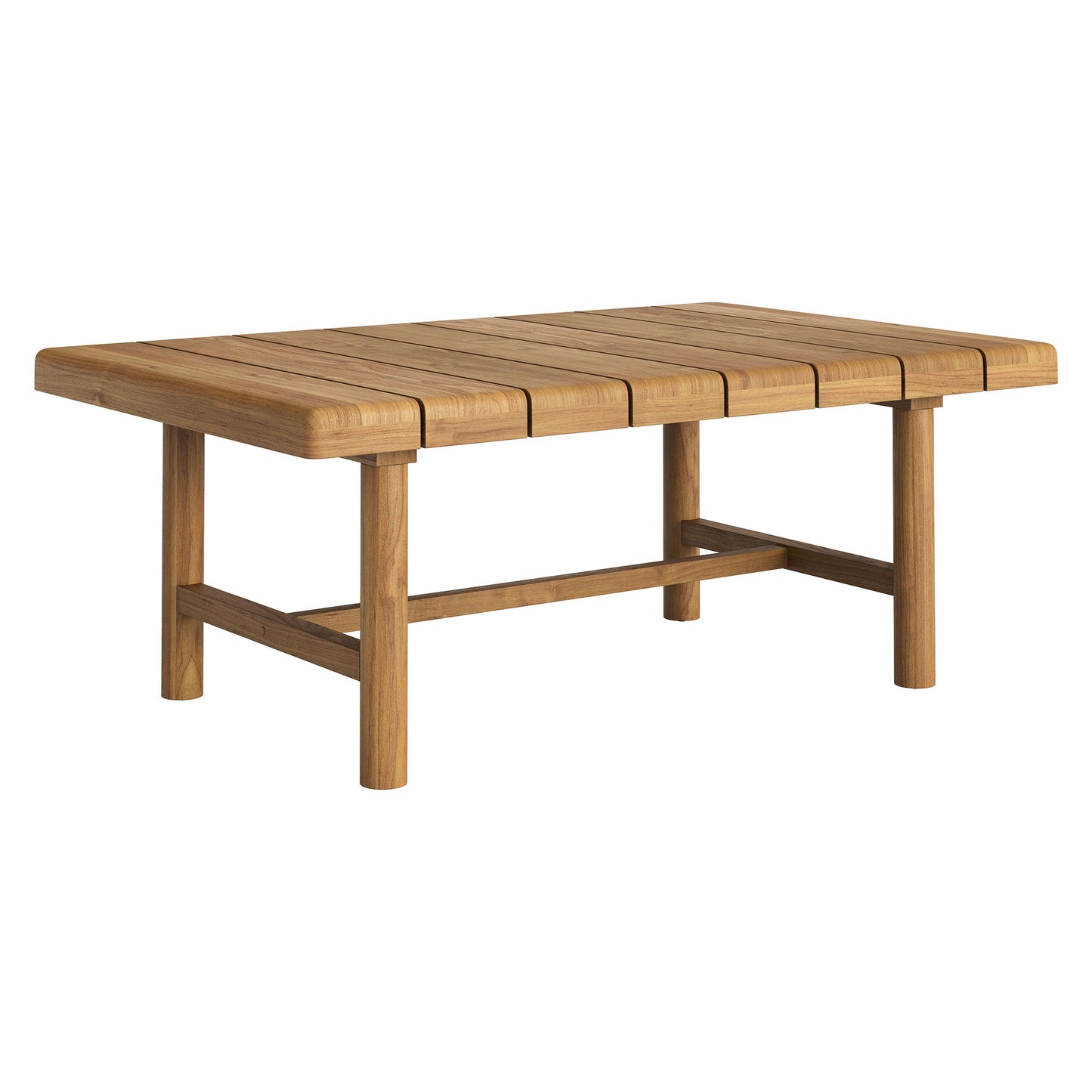 Lyric 41-Inch Outdoor Patio Teak Wood Coffee Table in Natural