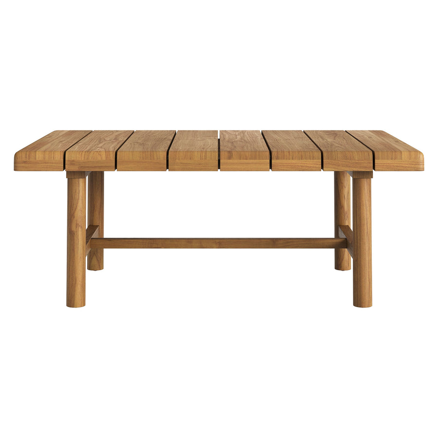 Lyric 41-Inch Outdoor Patio Teak Wood Coffee Table in Natural