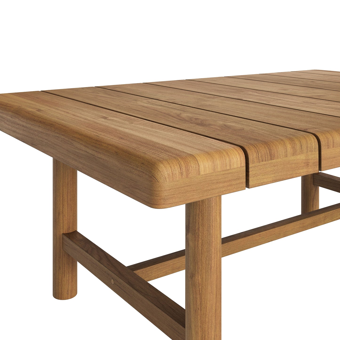 Lyric 41-Inch Outdoor Patio Teak Wood Coffee Table in Natural