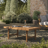 Lyric 41-Inch Outdoor Patio Teak Wood Coffee Table in Natural