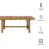 Lyric 41-Inch Outdoor Patio Teak Wood Coffee Table in Natural