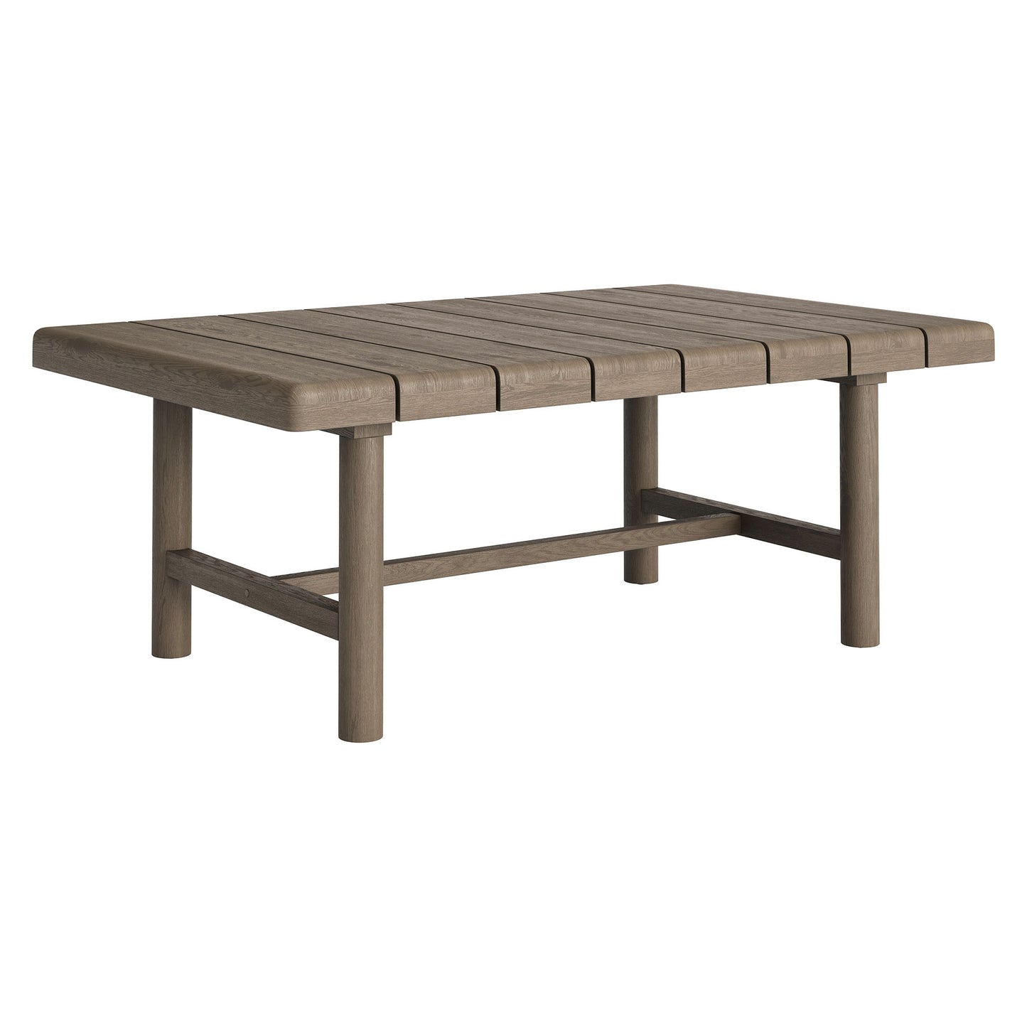 Lyric 41-Inch Outdoor Patio Teak Wood Coffee Table in Weathered Gray Teak