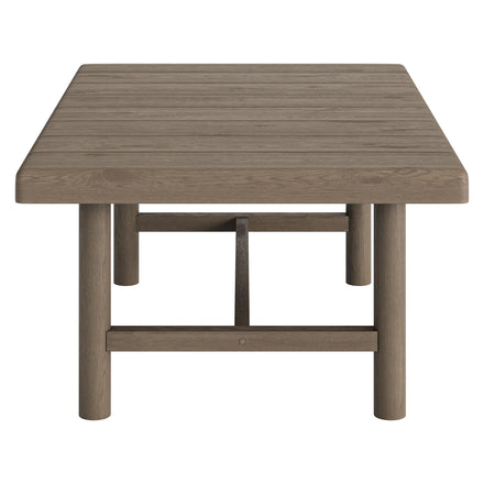 Eleni 41-Inch Outdoor Patio Teak Wood Coffee Table in Weathered Gray Teak