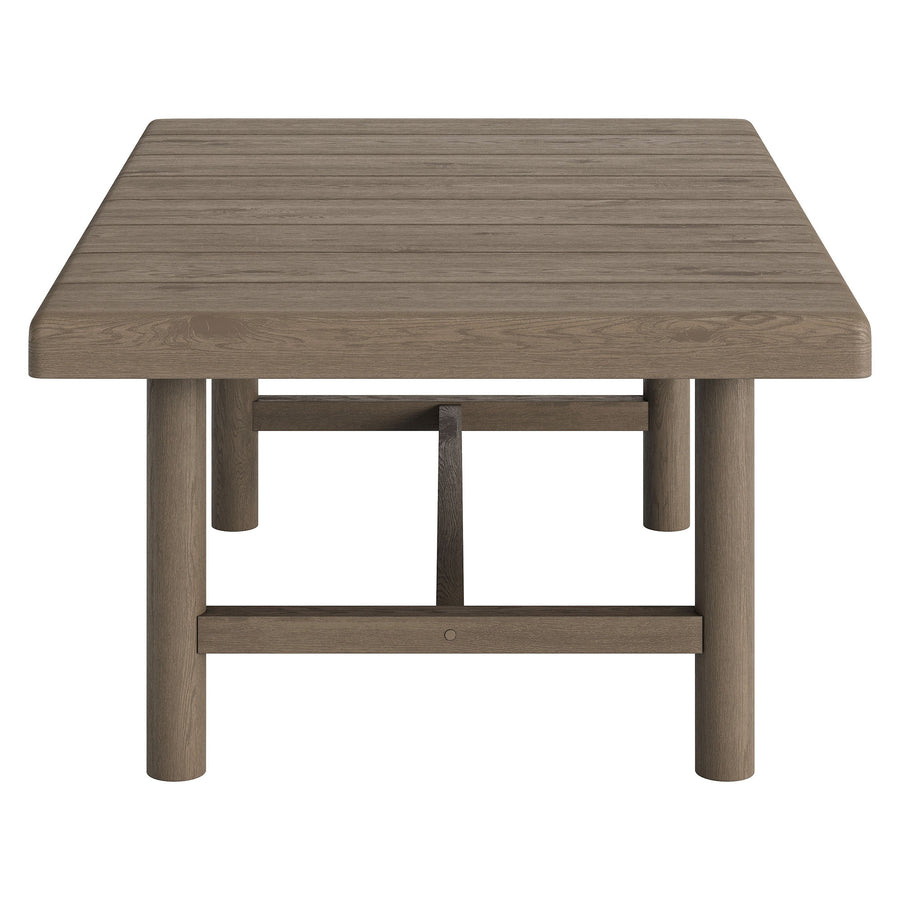 Lyric 41-Inch Outdoor Patio Teak Wood Coffee Table in Weathered Gray Teak