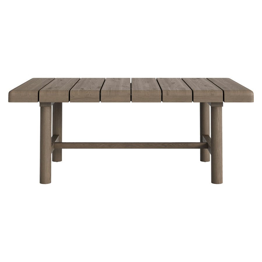 Lyric 41-Inch Outdoor Patio Teak Wood Coffee Table in Weathered Gray Teak