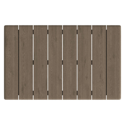 Eleni 41-Inch Outdoor Patio Teak Wood Coffee Table in Weathered Gray Teak