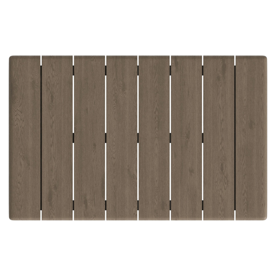 Lyric 41-Inch Outdoor Patio Teak Wood Coffee Table in Weathered Gray Teak