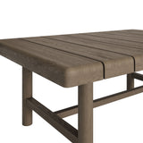 Lyric 41-Inch Outdoor Patio Teak Wood Coffee Table in Weathered Gray Teak