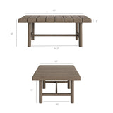 Lyric 41-Inch Outdoor Patio Teak Wood Coffee Table in Weathered Gray Teak