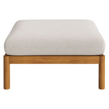 Lyric 2-Piece Outdoor Patio Teak Wood Armchair and Ottoman Set in Natural Sail