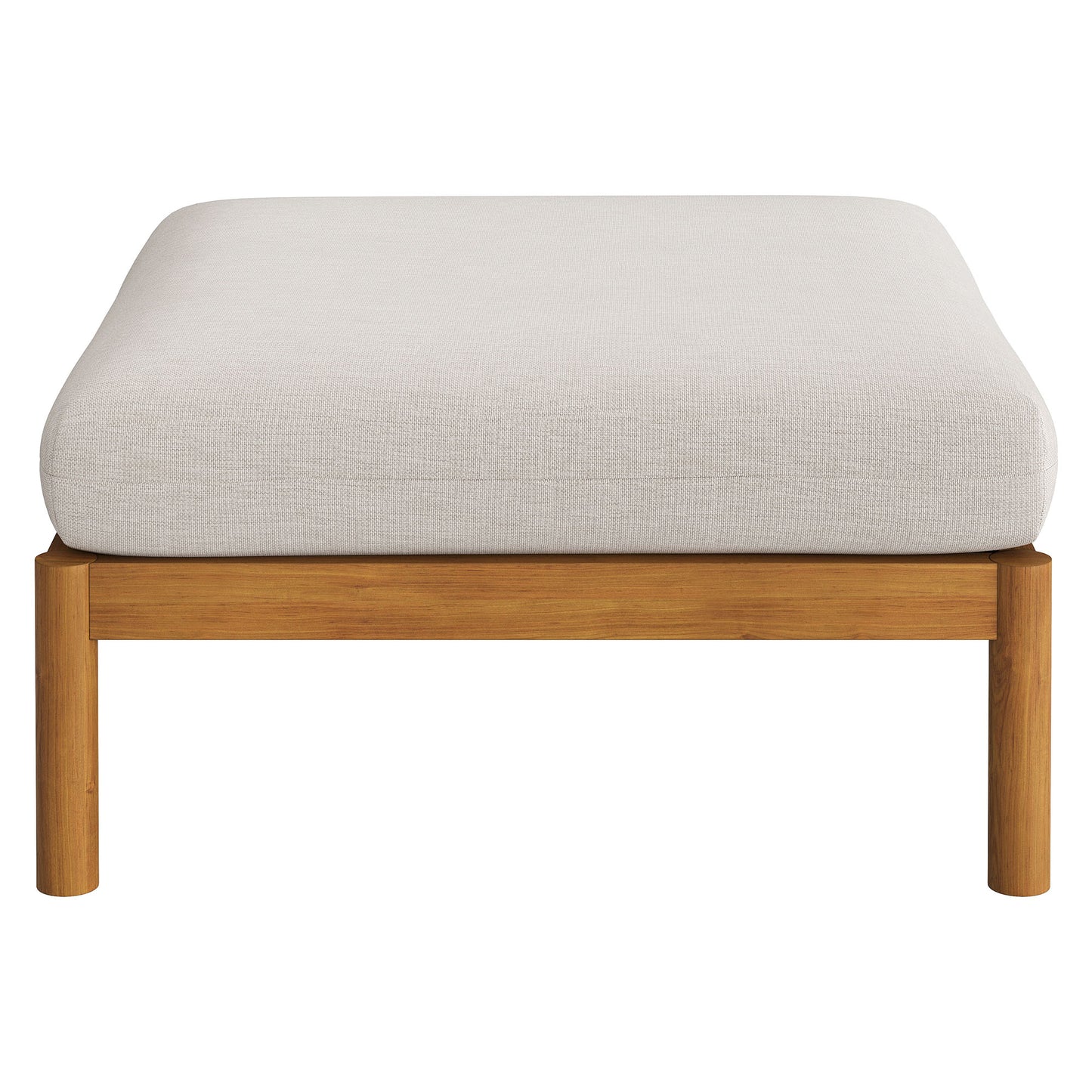 Lyric 2-Piece Outdoor Patio Teak Wood Loveseat with Ottoman Set in Natural Sail