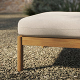 Lyric Square Outdoor Patio Teak Wood Ottoman in Natural Sail