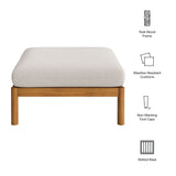 Lyric Square Outdoor Patio Teak Wood Ottoman in Natural Sail