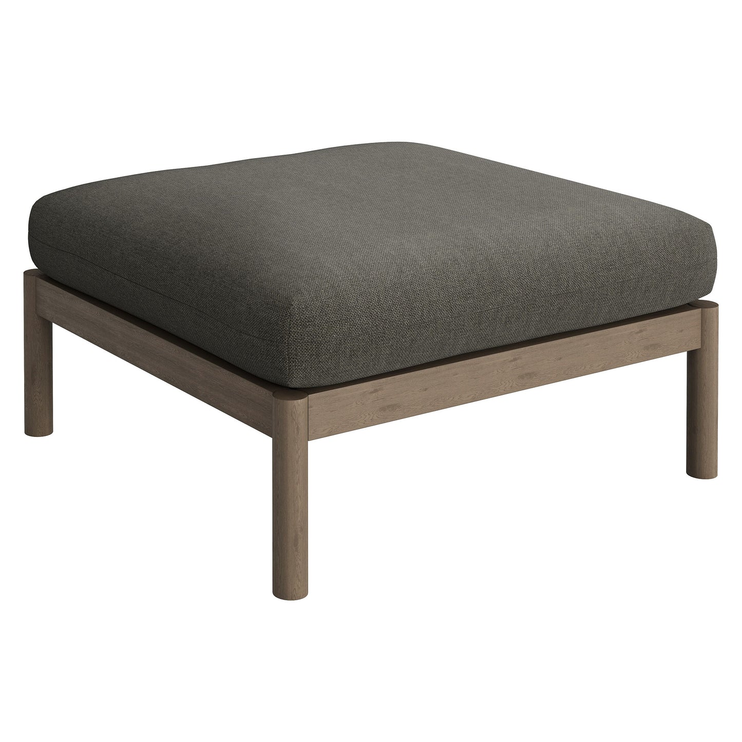 Lyric 2-Piece Outdoor Patio Teak Wood Armchair and Ottoman Set in Weathered Gray Flint