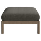 Lyric Square Outdoor Patio Teak Wood Ottoman in Weathered Gray Flint