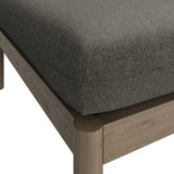 Lyric Square Outdoor Patio Teak Wood Ottoman in Weathered Gray Flint