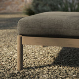 Lyric Square Outdoor Patio Teak Wood Ottoman in Weathered Gray Flint
