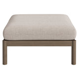 Lyric 2-Piece Outdoor Patio Teak Wood Loveseat with Ottoman Set in Weathered Gray Pebble