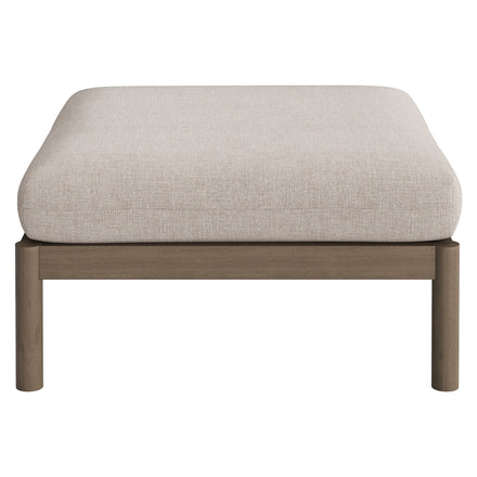 Eleni 2-Piece Outdoor Patio Teak Wood Loveseat with Ottoman Set in Weathered Gray Pebble