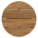 Lyric 20-Inch Round Outdoor Patio Teak Wood Side Table in Natural
