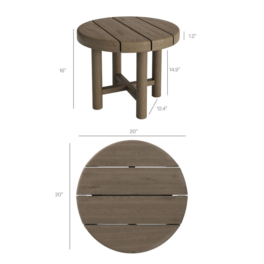 Lyric 5-Piece Outdoor Patio Teak Wood Furniture Set in Weathered Gray Flint