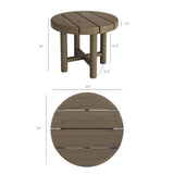 Lyric 5-Piece Outdoor Patio Teak Wood Furniture Set in Weathered Gray Pebble