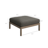 Lyric 2-Piece Outdoor Patio Teak Wood Loveseat with Ottoman Set in Weathered Gray Flint