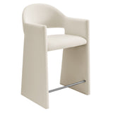 Quartz 37 Inch Performance Velvet Counter Stool in Alabaster