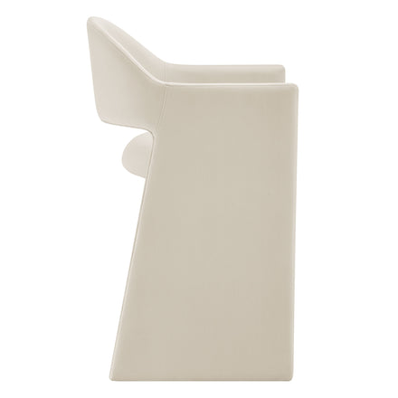 Talia 37 Inch Performance Velvet Counter Stool in Alabaster