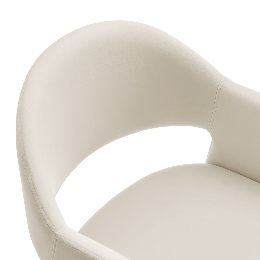 Quartz 37 Inch Performance Velvet Counter Stool in Alabaster
