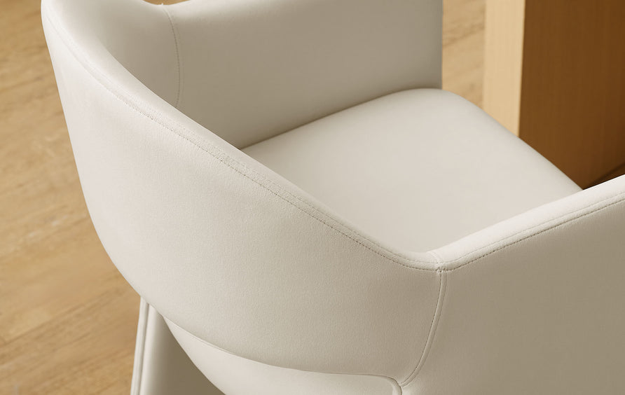 Quartz 37 Inch Performance Velvet Counter Stool in Alabaster
