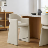 Quartz 37 Inch Performance Velvet Counter Stool in Alabaster