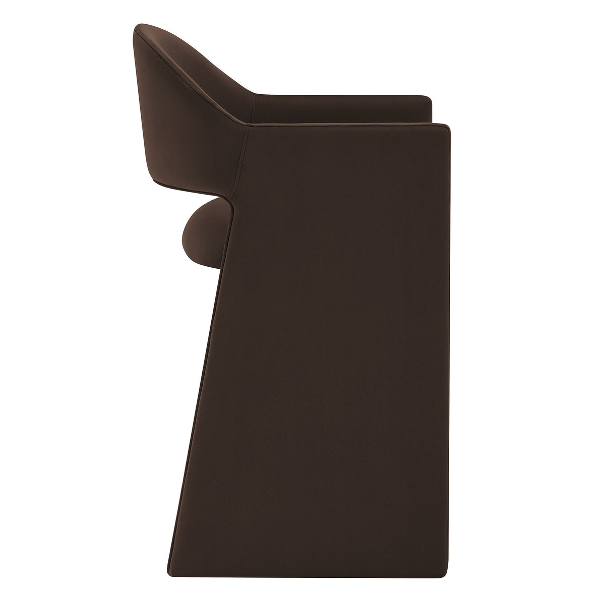 Quartz 37 Inch Performance Velvet Counter Stool in Chocolate Brown