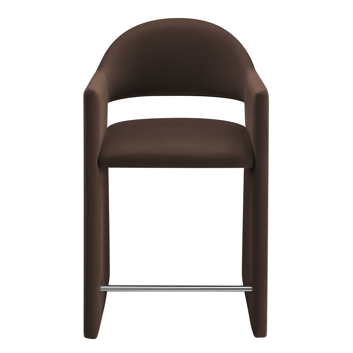 Quartz 37 Inch Performance Velvet Counter Stool in Chocolate Brown