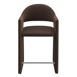 Quartz 37 Inch Performance Velvet Counter Stool in Chocolate Brown