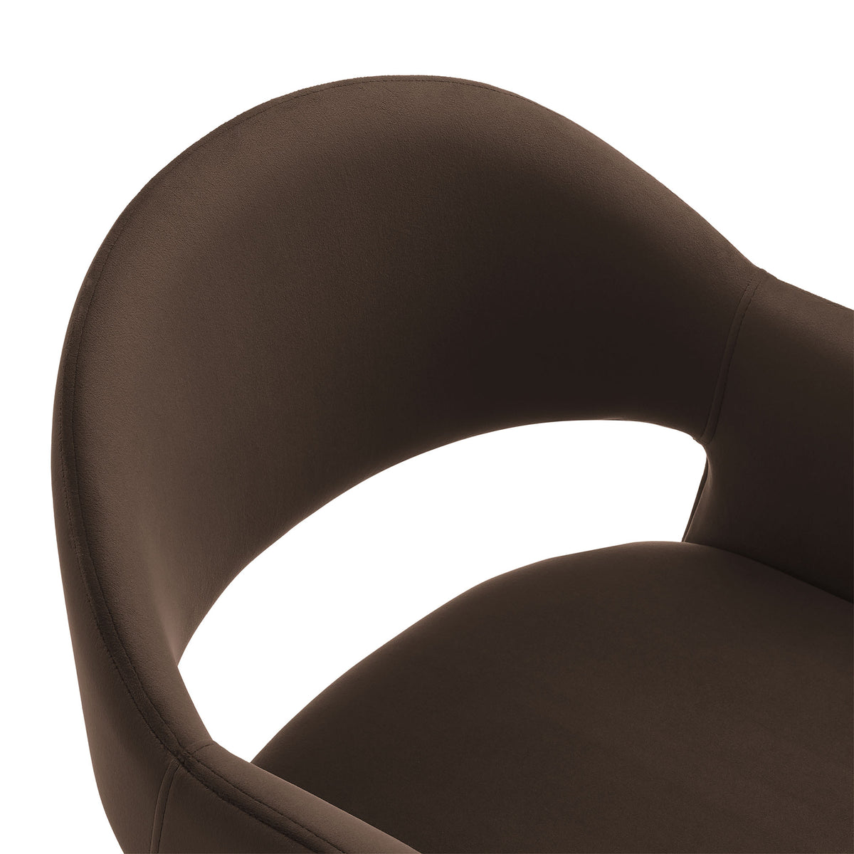 Quartz 37 Inch Performance Velvet Counter Stool in Chocolate Brown