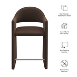 Quartz 37 Inch Performance Velvet Counter Stool in Chocolate Brown