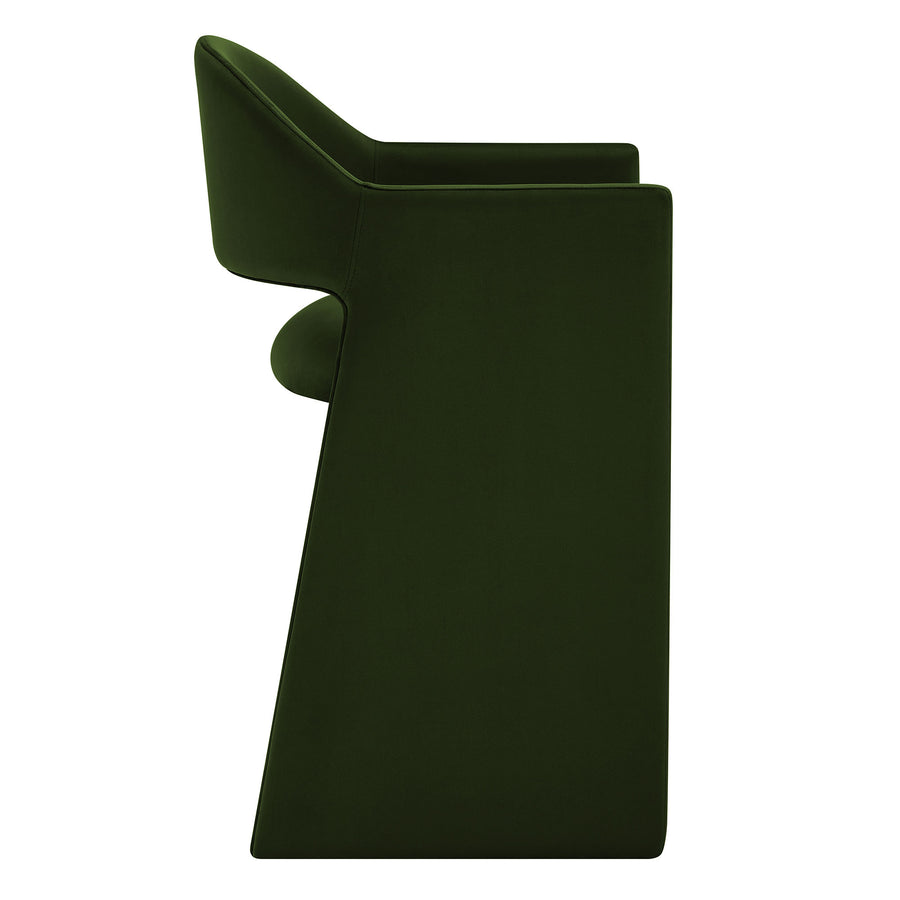 Quartz 37 Inch Performance Velvet Counter Stool in Moss Green