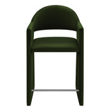 Quartz 37 Inch Performance Velvet Counter Stool in Moss Green