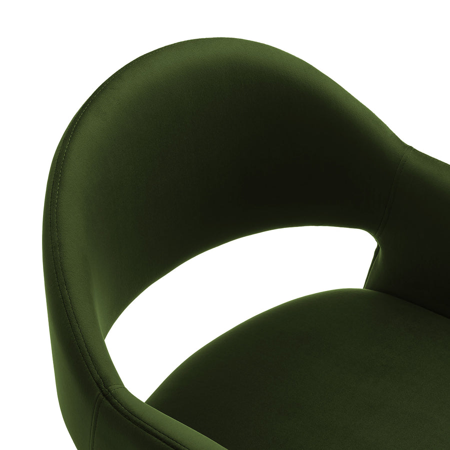 Quartz 37 Inch Performance Velvet Counter Stool in Moss Green