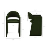 Quartz 37 Inch Performance Velvet Counter Stool in Moss Green