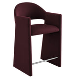 Quartz 37 Inch Performance Velvet Counter Stool in Mulberry