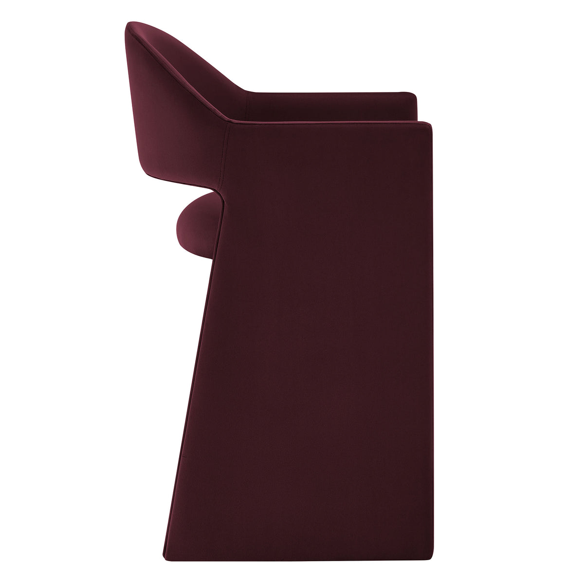 Quartz 37 Inch Performance Velvet Counter Stool in Mulberry