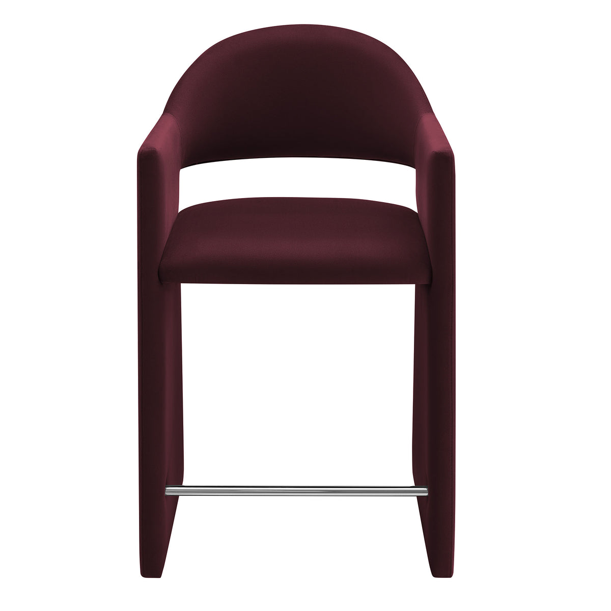 Quartz 37 Inch Performance Velvet Counter Stool in Mulberry